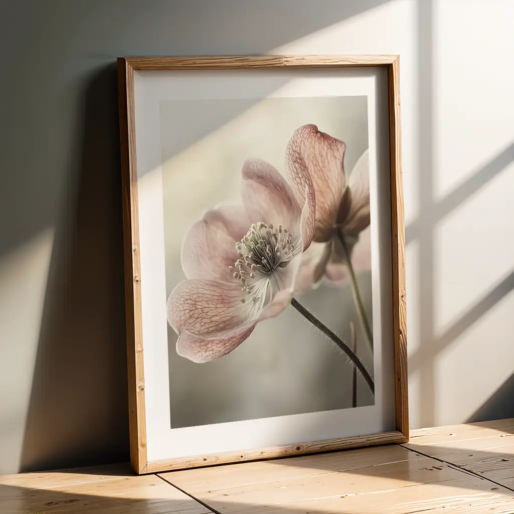Ethereal Bloom Botanical Print — Botanical zen art print poster