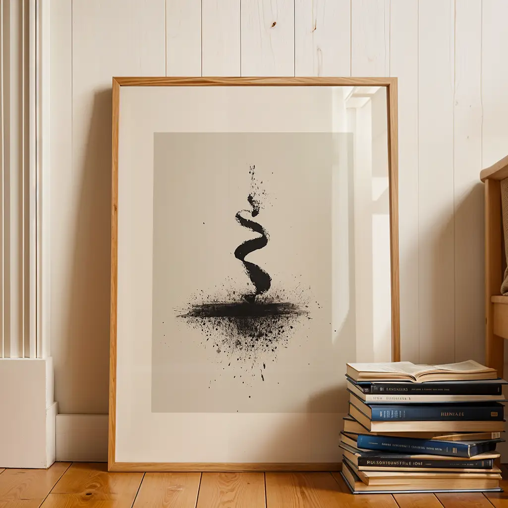 Ink Dragon's Ascent Unalome Print — Unalome zen art print poster