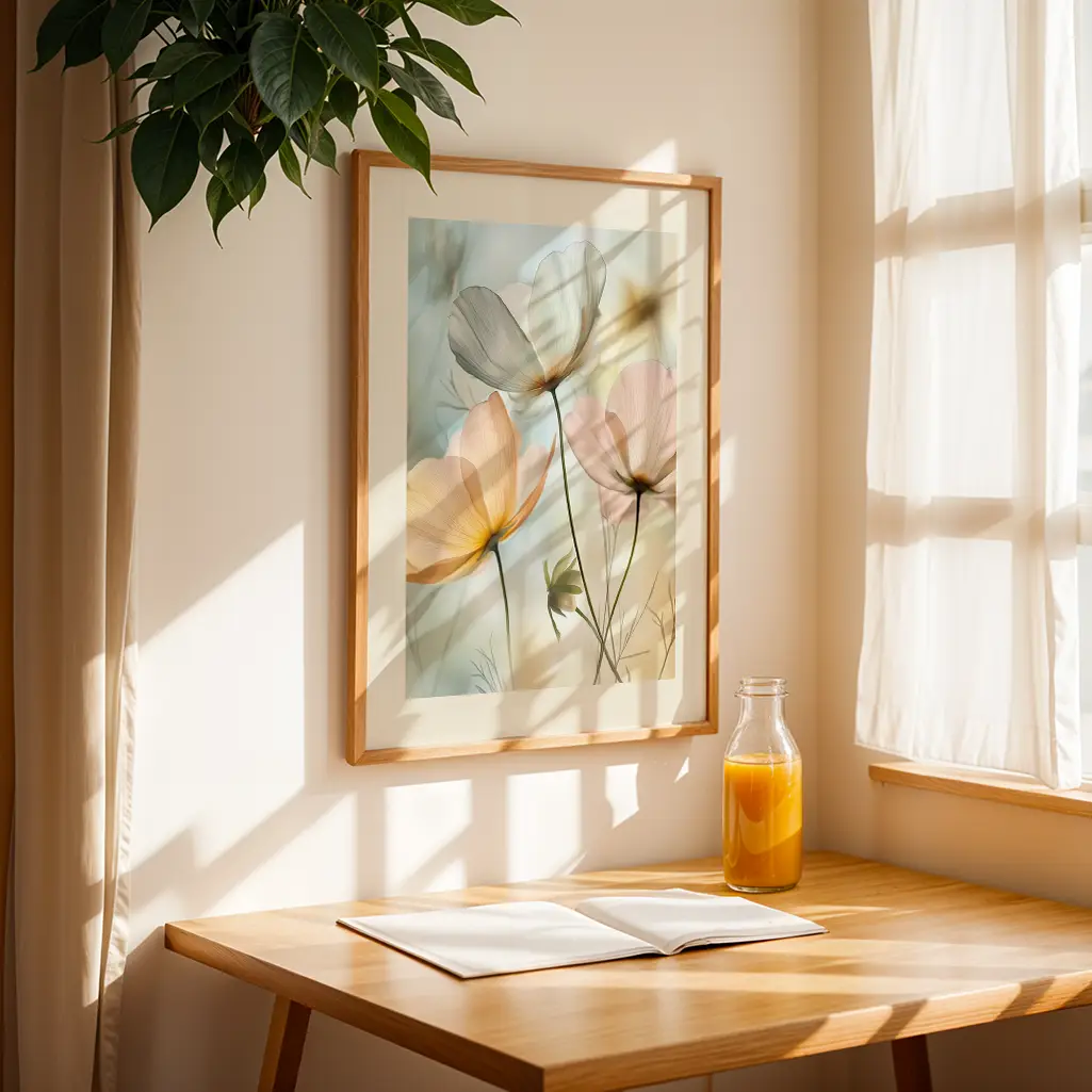 Pastel Bloom Botanical Print — Botanical zen art print poster