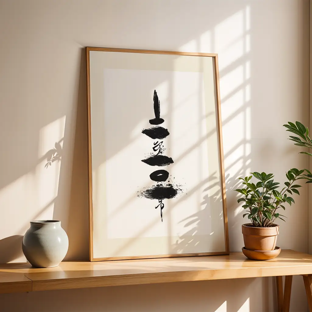 Stones of Silence Unalome Print — Unalome zen art print poster