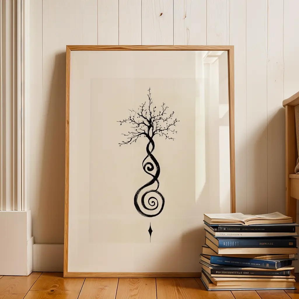 Ascending Roots Unalome Print — Unalome zen art print poster