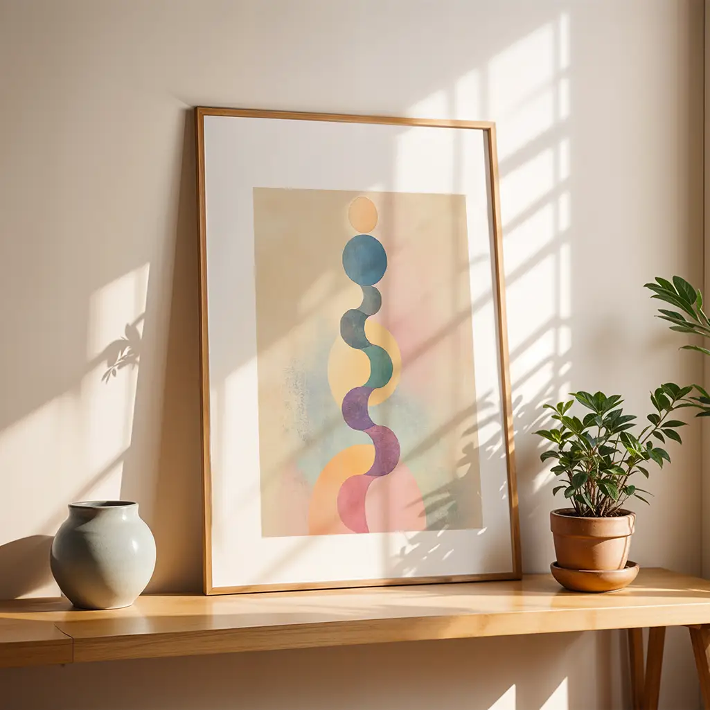 Balanced Harmony Pastel Unalome Print — Unalome zen art print poster