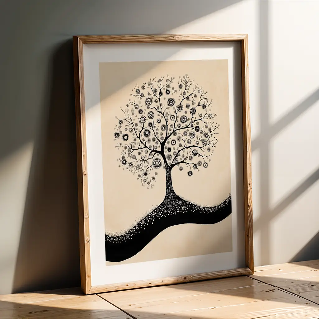 Intricate Roots Botanical Print — Botanical zen art print poster