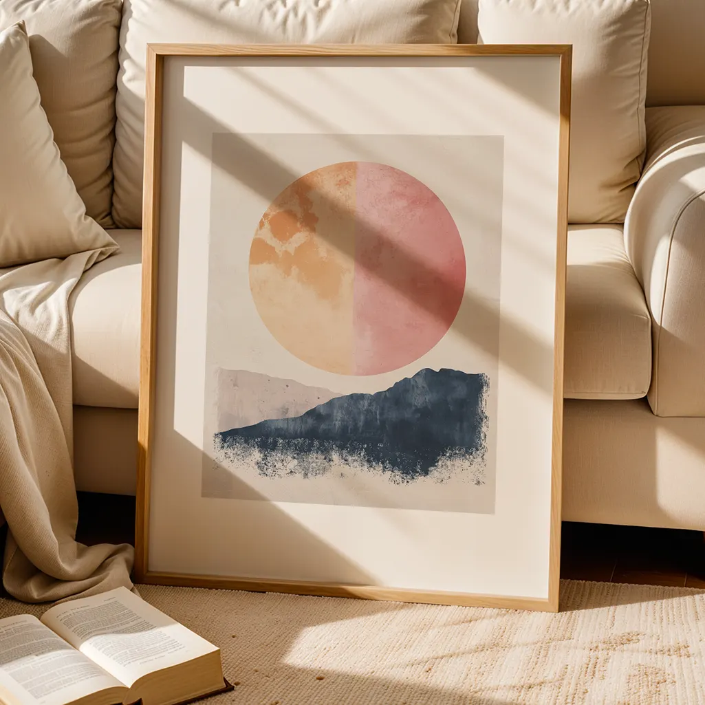 Zenith Glow Pastel Print — Japandi zen art print poster