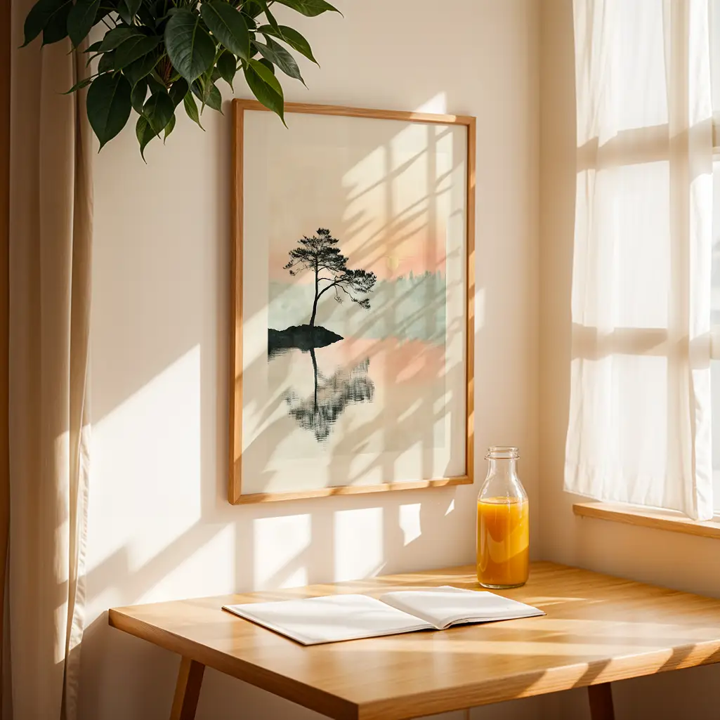 Misty Dawn Japandi Print — Japandi zen art print poster