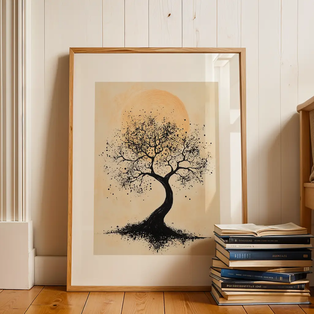 Lunar Roots Botanical Print — Botanical zen art print poster