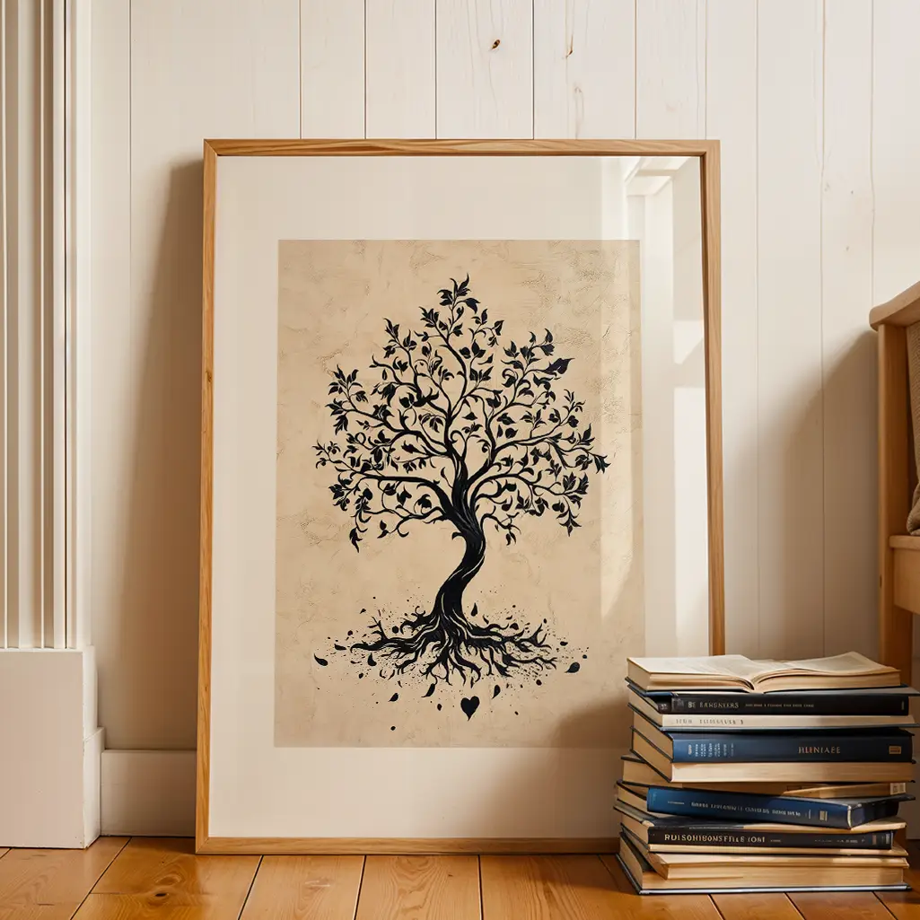 Rooted Wisdom Botanical Print — Botanical zen art print poster