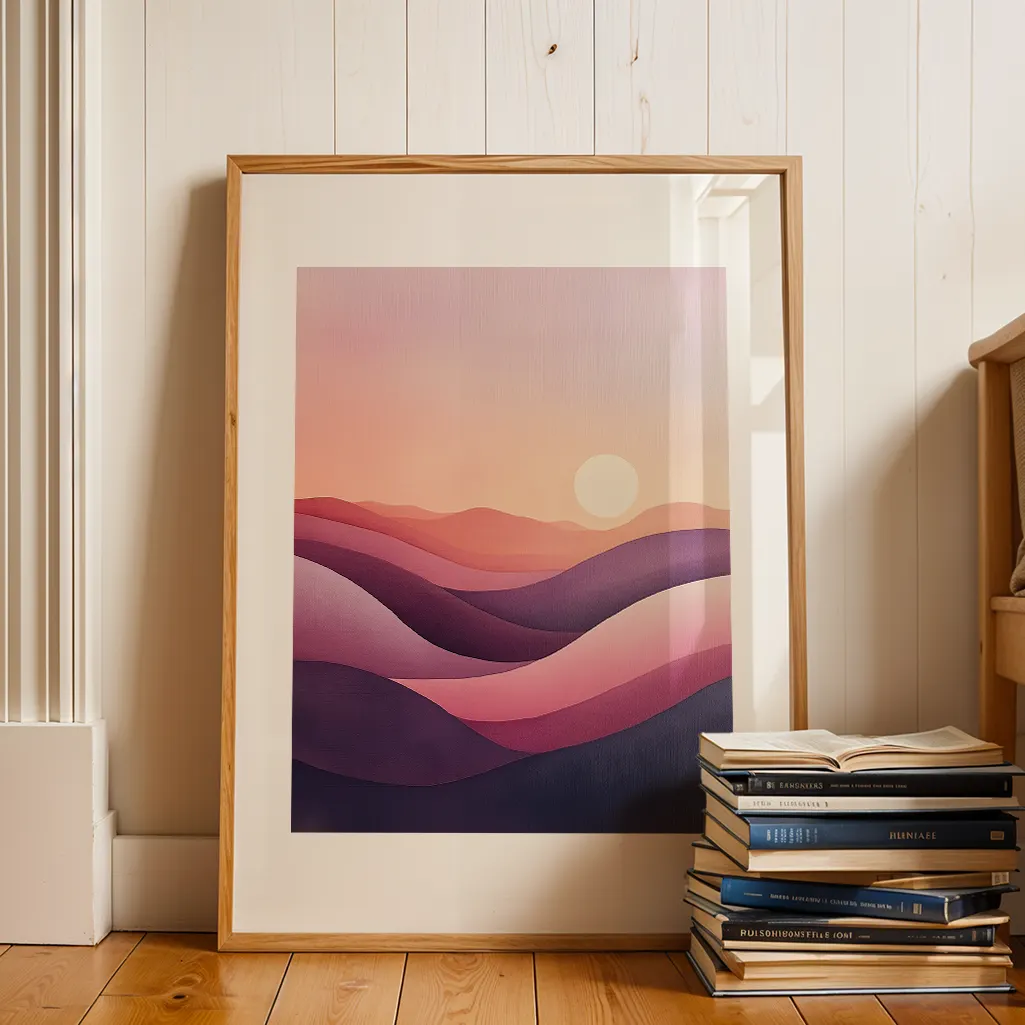 Lavender Sunset Pastel Print — Pastel zen art print poster