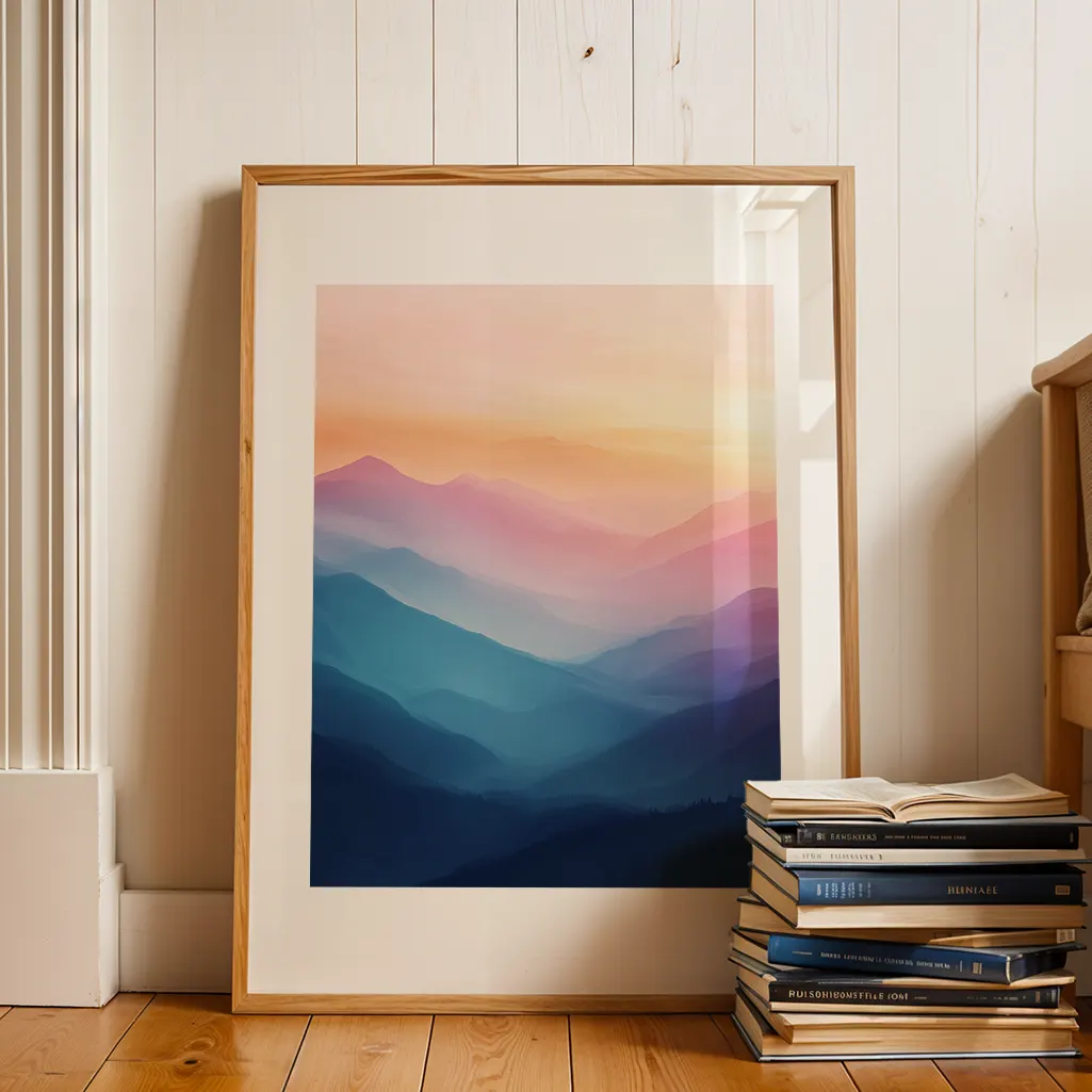 Misty Morning Pastel Print — Pastel zen art print poster