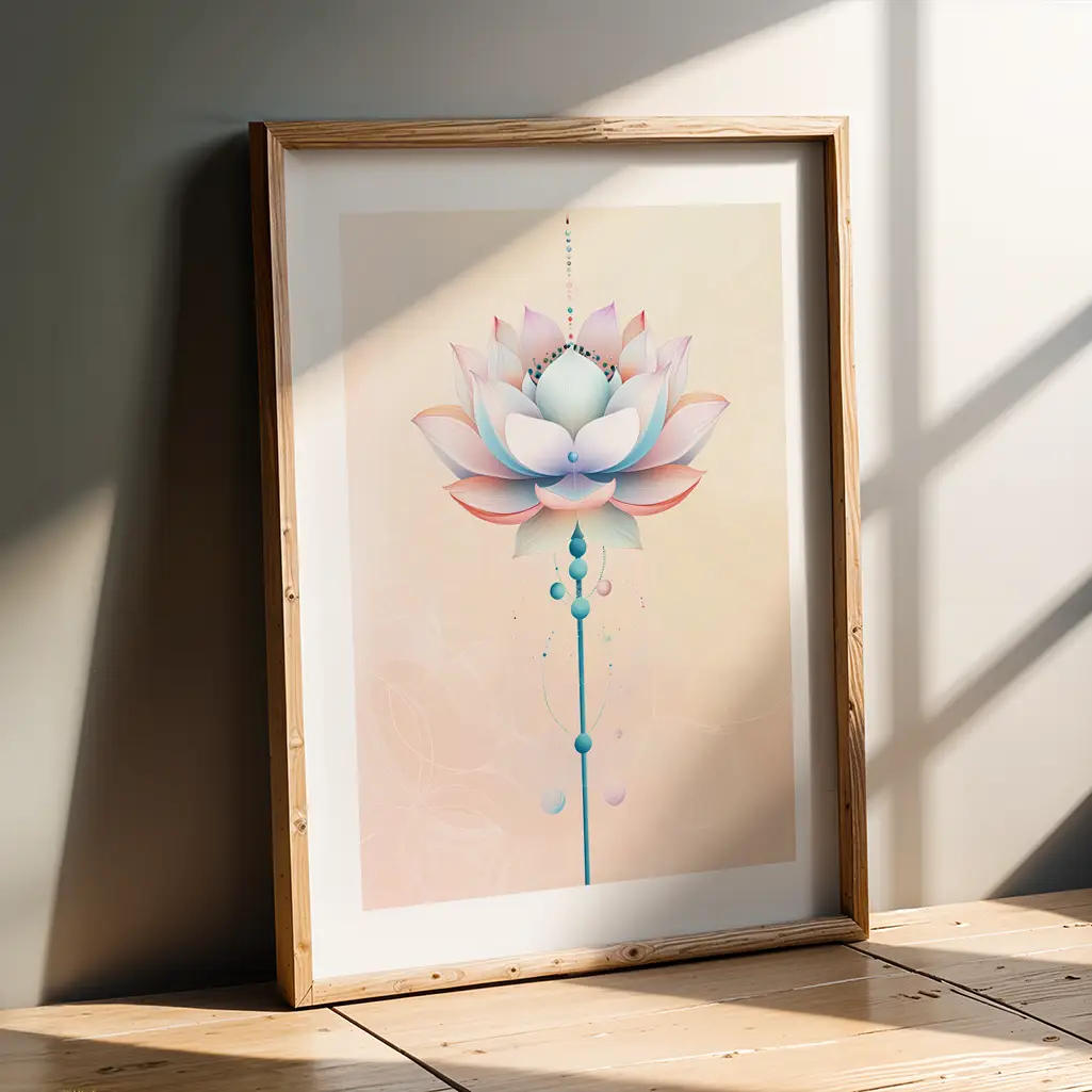 Spiritual Bloom Lotus Print — Lotus zen art print poster