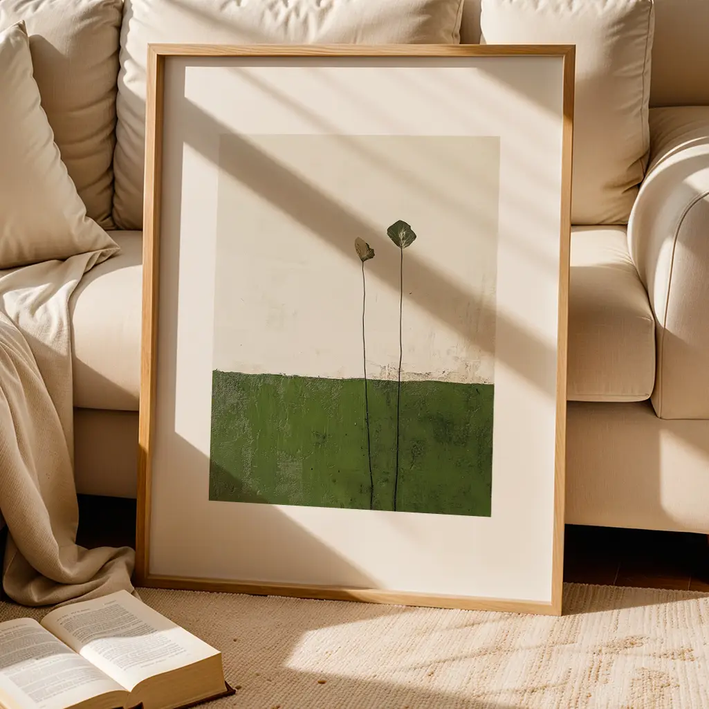 Quiet Growth Botanical Print — Wabi-Sabi zen art print poster