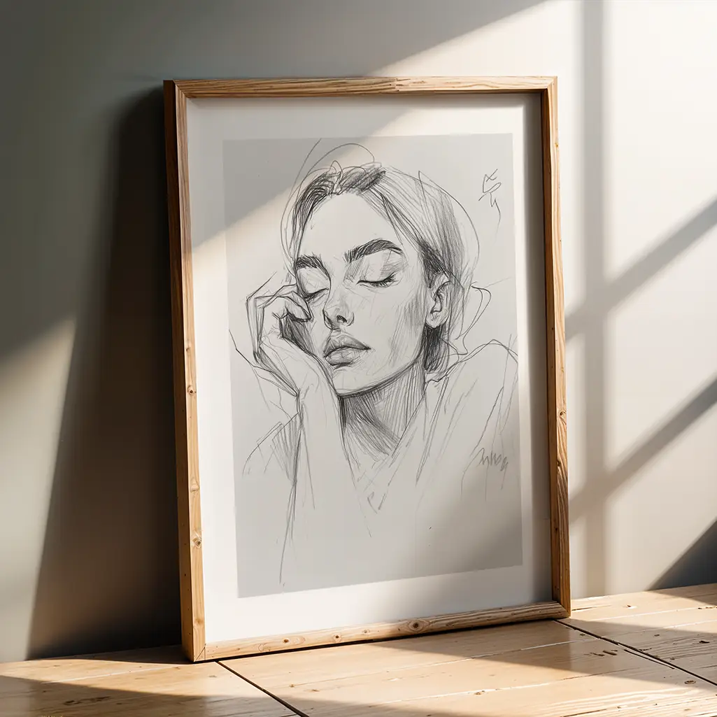 Dreamy Repose Sketches Print — Sketches zen art print poster