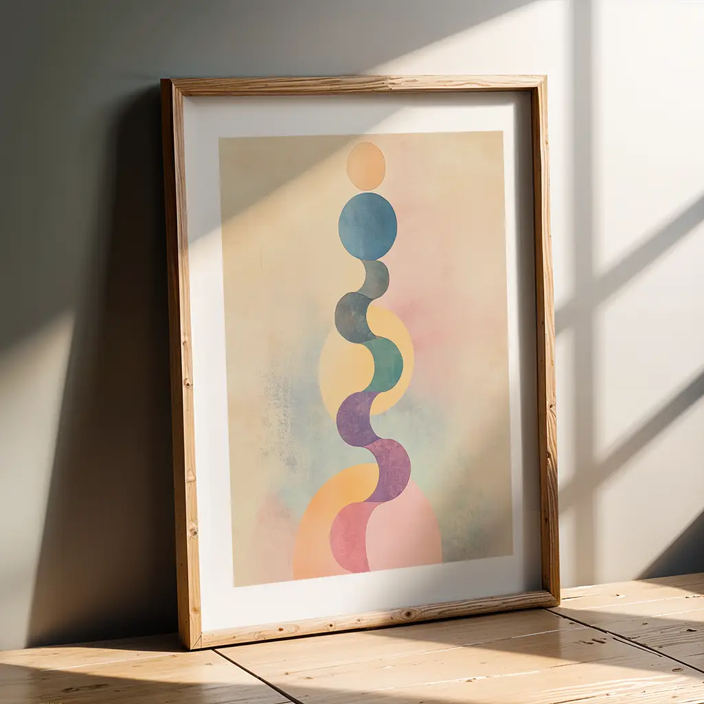 Balanced Serenity Pastel Print — Unalome zen art print poster