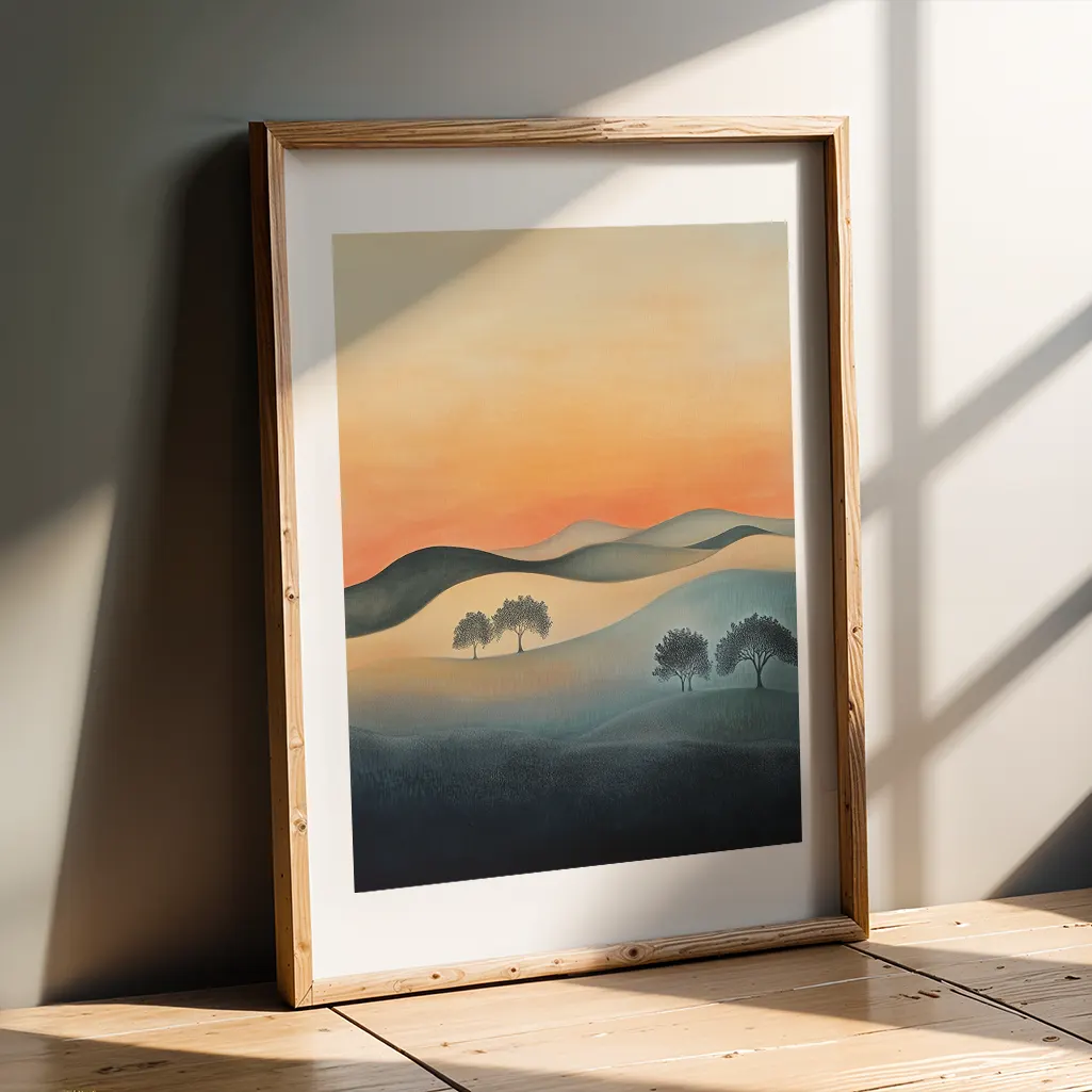Amber Twilight Botanical Print — Botanical zen art print poster