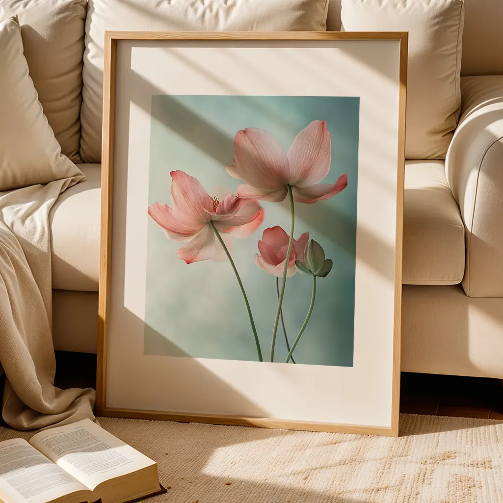Quiet Bloom Lotus Print — Botanical zen art print poster
