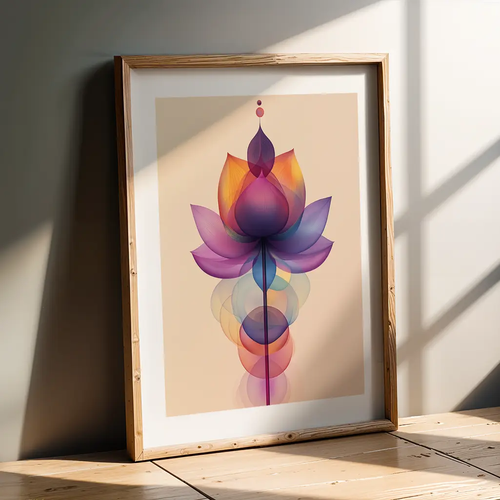 Deep Purple Lotus Print — Lotus zen art print poster