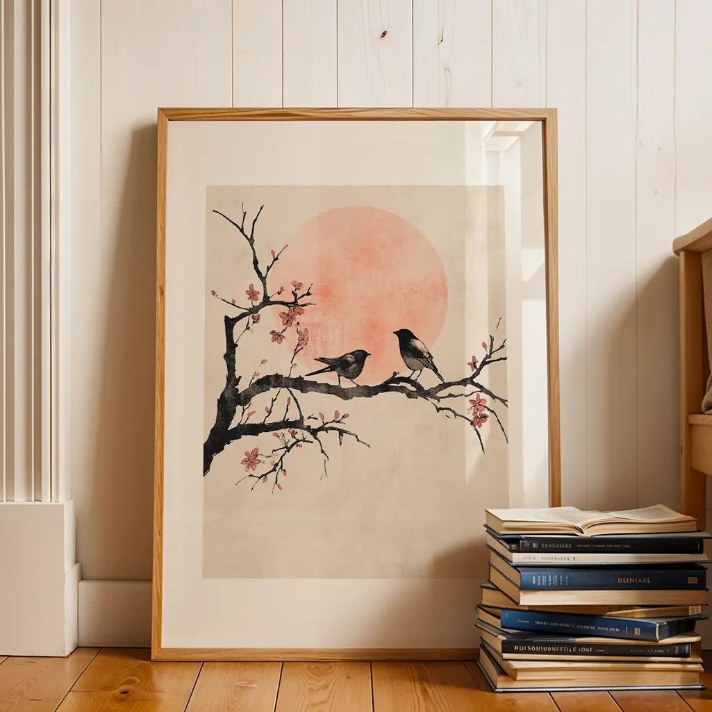 Sakura Whispers Botanical Print — Botanical zen art print poster