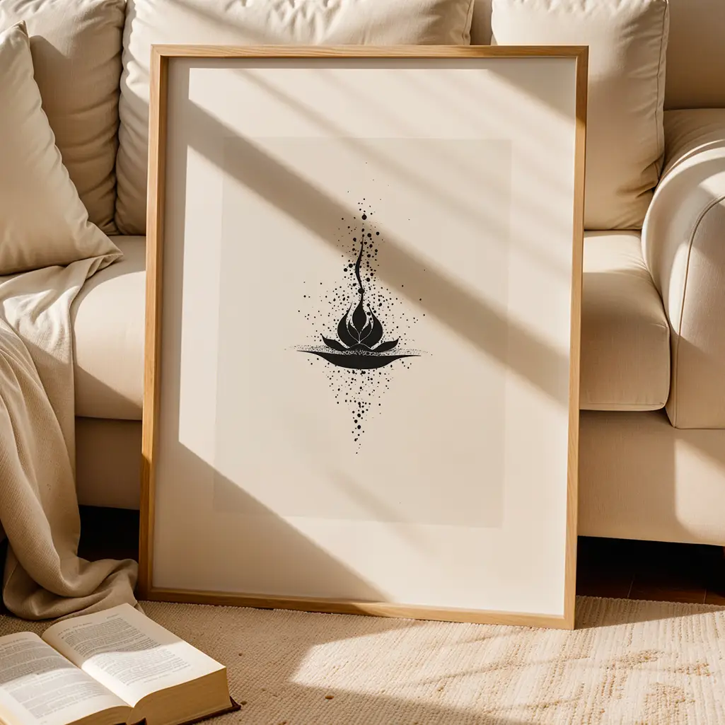 Ascending Ember Lotus Print — Lotus zen art print poster
