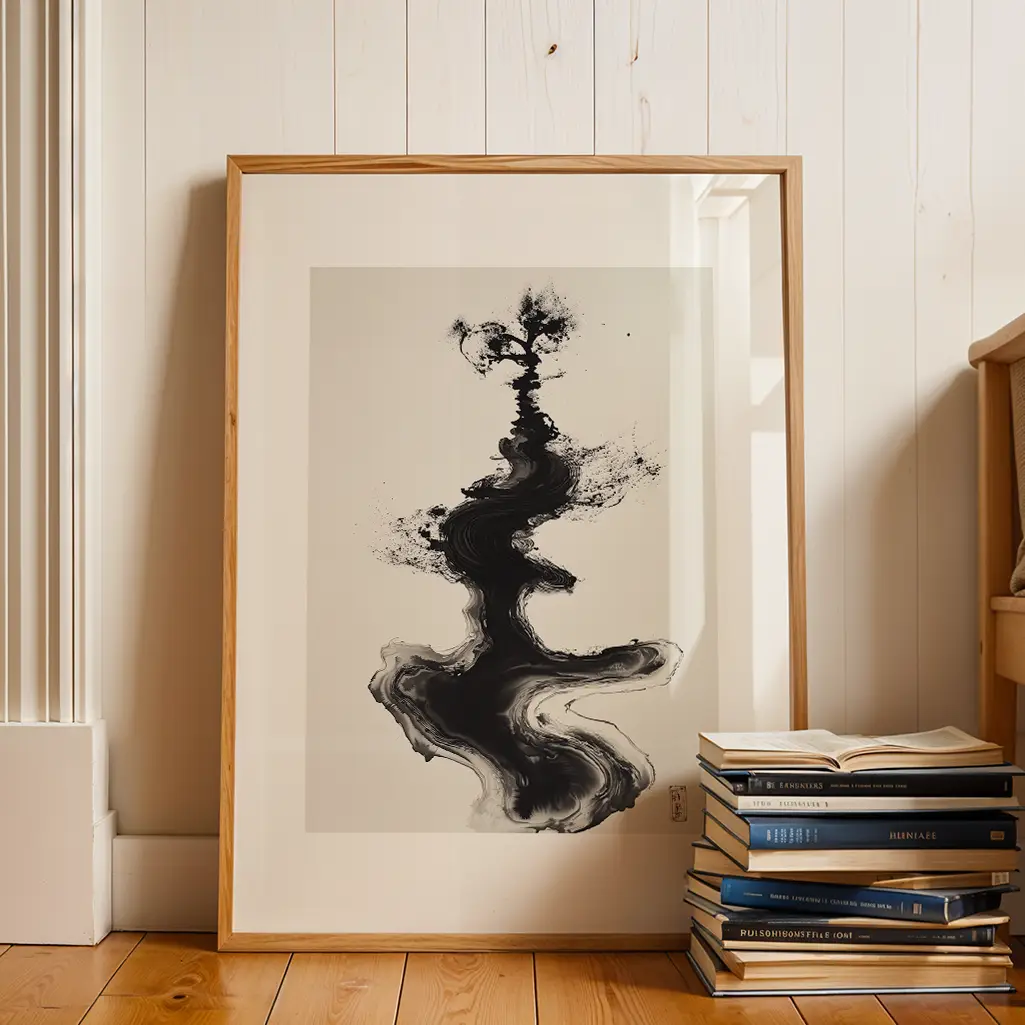 Ink Phoenix Ascent Unalome Print — Unalome zen art print poster